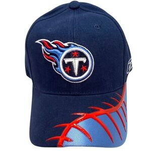 Tennessee Titans NFL Hat Reebok Pro Line Navy Blue Flame Red Stitch Cap OSFA NWT